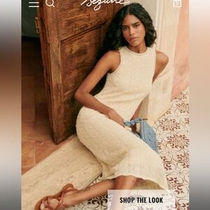 NEW SEZANE Wilma dress Small in Twilight Cream